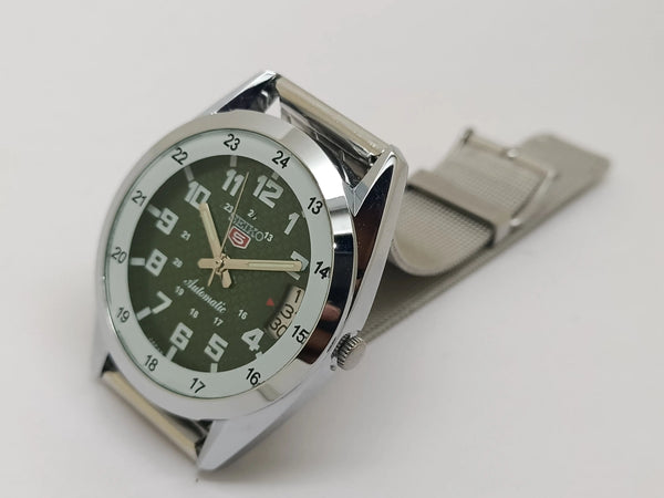 VINTAGE REFURBISHED SEIKO 5 AUTOMATIC JAPAN MENS DAY DATE WATCH - National Watches