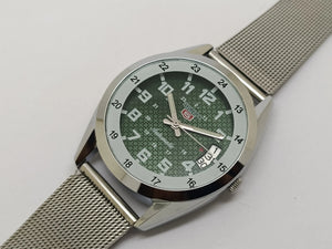 VINTAGE REFURBISHED SEIKO 5 AUTOMATIC JAPAN MENS DAY DATE WATCH - National Watches