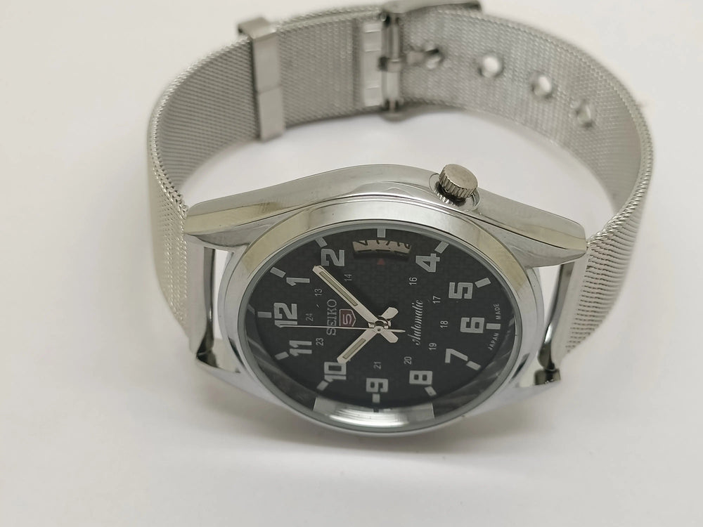 VINTAGE REFURBISHED SEIKO 5 AUTOMATIC JAPAN MENS DAY DATE WATCH - National Watches
