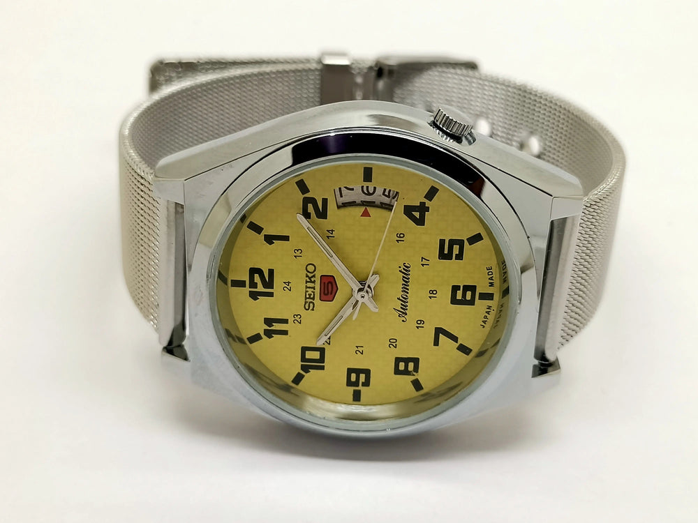 Seiko 5 Black Dial Automatic Vintage Watch National Watches