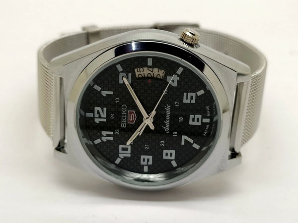 VINTAGE REFURBISHED SEIKO 5 AUTOMATIC JAPAN MENS DAY DATE WATCH - National Watches