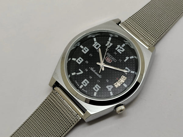 VINTAGE REFURBISHED SEIKO 5 AUTOMATIC JAPAN MENS DAY DATE WATCH - National Watches