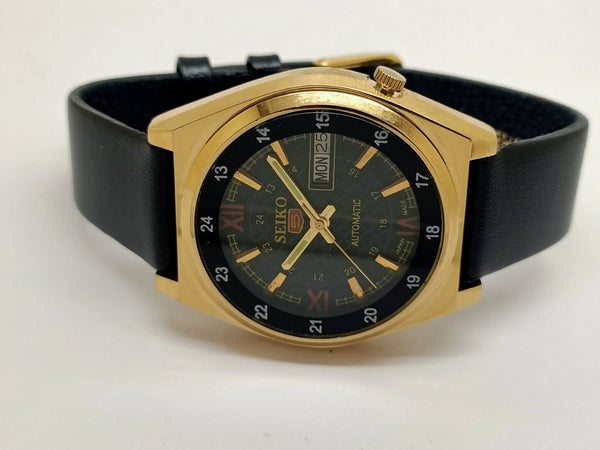 VINTAGE REFURBISHED SEIKO 5 AUTOMATIC JAPAN MENS DAY DATE WATCH - National Watches