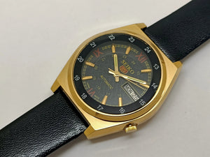 Seiko 5 Black Dial Automatic Vintage Watch National Watches