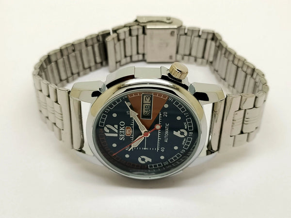 VINTAGE REFURBISHED SEIKO 5 AUTOMATIC JAPAN MENS DAY DATE WATCH - National Watches