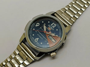 VINTAGE REFURBISHED SEIKO 5 AUTOMATIC JAPAN MENS DAY DATE WATCH - National Watches