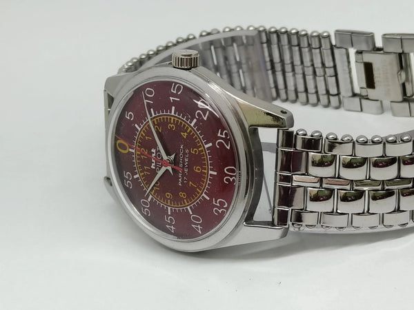 Hmt Pilot Mechanical Handwinding Movement stainless Steel Para Shock 17 Jewels Analog Dial Wrist Watch For Men National Watches