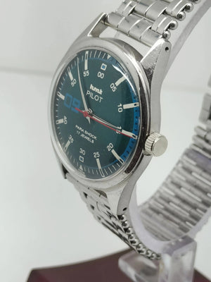Hmt Pilot Mechanical Handwinding Movement stainless Steel Para Shock 17 Jewels Analog Dial Wrist Watch For Men National Watches