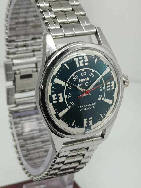 Hmt Pilot Mechanical Handwinding Movement stainless Steel Para Shock 17 Jewels Analog Dial Wrist Watch For Men National Watches
