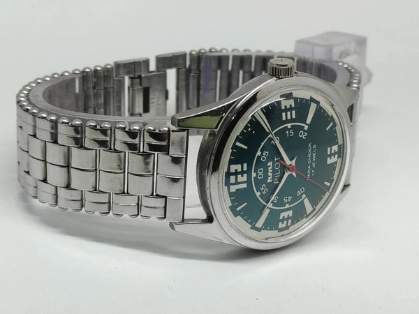 Hmt Pilot Mechanical Handwinding Movement stainless Steel Para Shock 17 Jewels Analog Dial Wrist Watch For Men National Watches