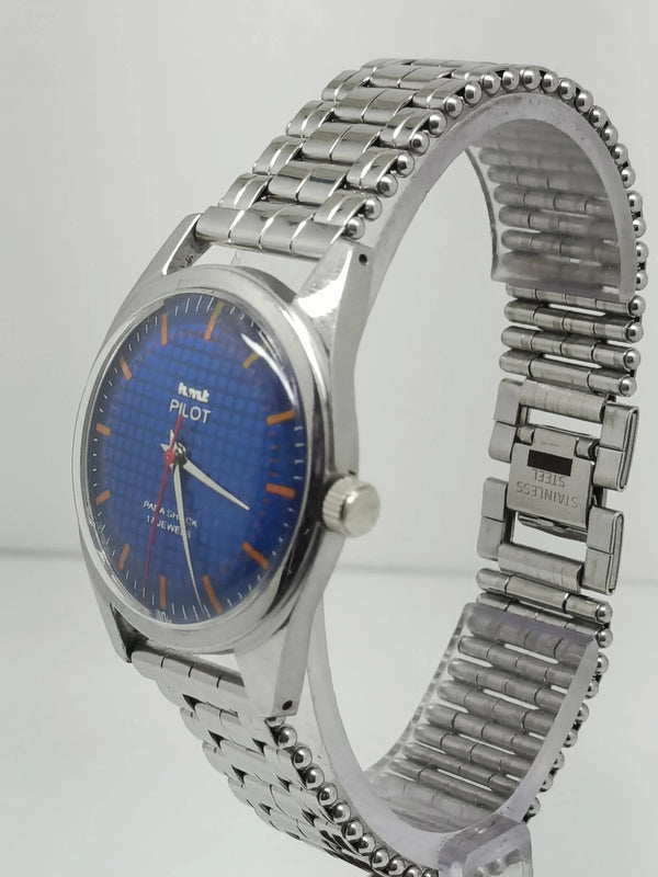 Hmt Pilot Mechanical Handwinding Movement stainless Steel Para Shock 17 Jewels Analog Dial Wrist Watch For Men National Watches