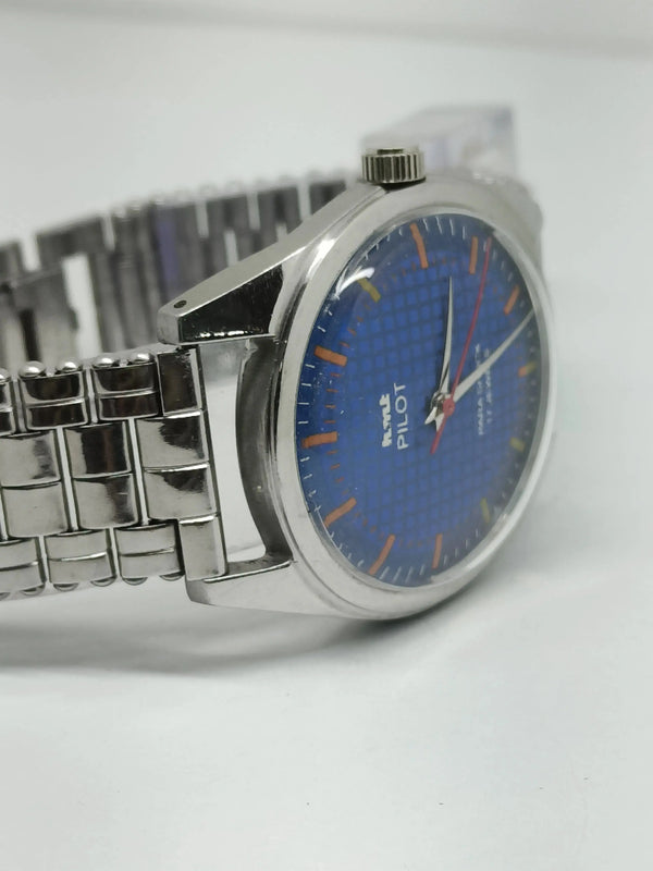 Hmt Pilot Mechanical Handwinding Movement stainless Steel Para Shock 17 Jewels Analog Dial Wrist Watch For Men National Watches