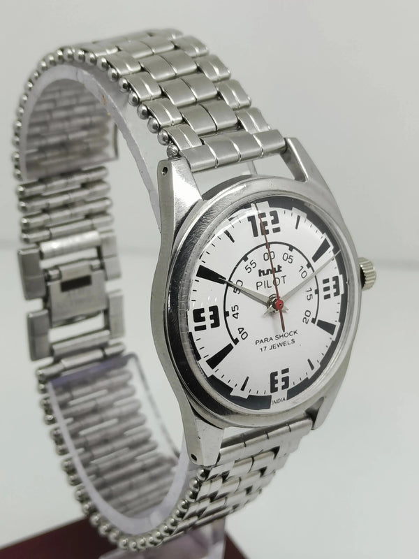Hmt Pilot Mechanical Handwinding Movement stainless Steel Para Shock 17 Jewels Analog Dial Wrist Watch For Men National Watches