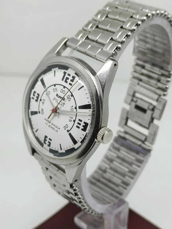 Hmt Pilot Mechanical Handwinding Movement stainless Steel Para Shock 17 Jewels Analog Dial Wrist Watch For Men National Watches