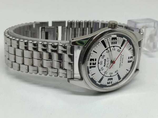 Hmt Pilot Mechanical Handwinding Movement stainless Steel Para Shock 17 Jewels Analog Dial Wrist Watch For Men National Watches