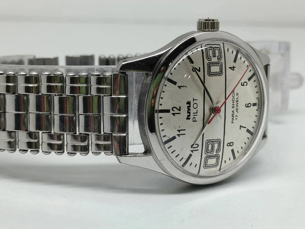 Hmt Pilot Mechanical Handwinding Movement stainless Steel Para Shock 17 Jewels Analog Dial Wrist Watch For Men National Watches