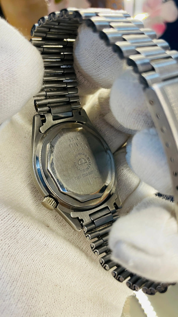 Vintage West End Prima Automatic Watch Black Dial Day Date Swiss Made Military Style National Watches
