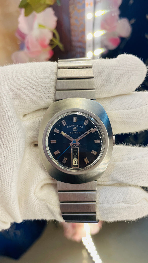 Vintage West End Prima Automatic Watch Black Dial Day Date Swiss Made Military Style National Watches