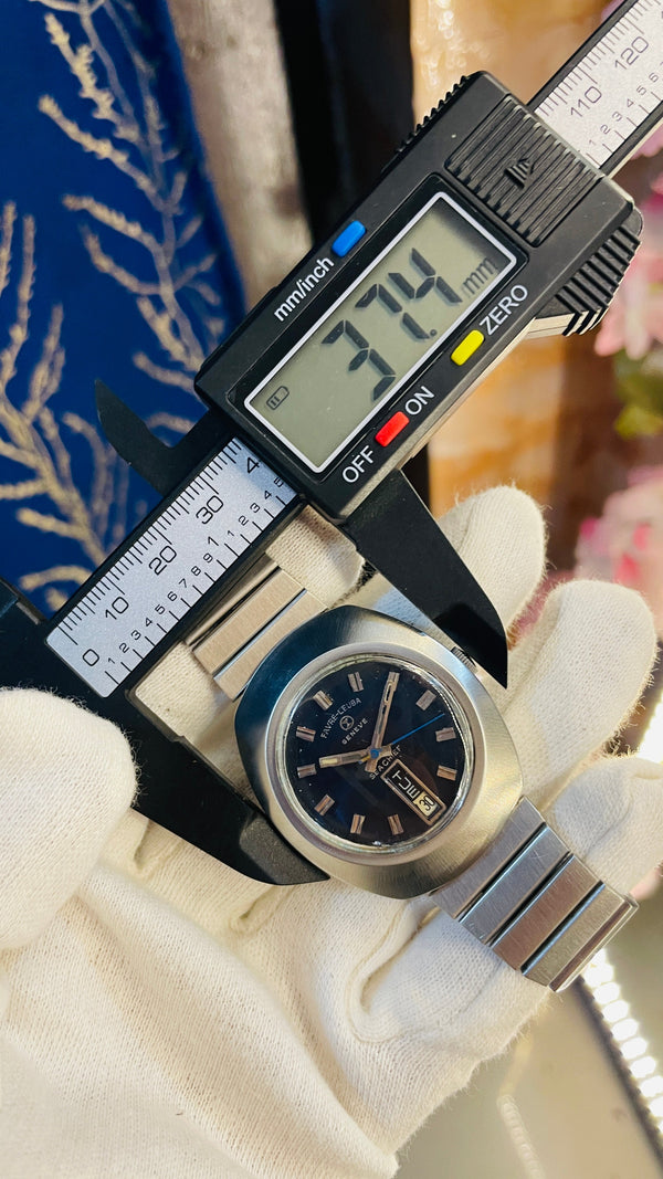 Vintage West End Prima Automatic Watch Black Dial Day Date Swiss Made Military Style National Watches