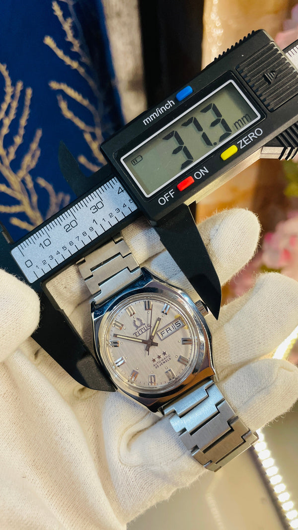 Vintage West End Prima Automatic Watch Black Dial Day Date Swiss Made Military Style National Watches