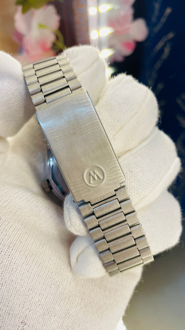 Vintage West End Prima Automatic Watch Black Dial Day Date Swiss Made Military Style National Watches