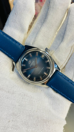 Vintage West End Prima Automatic Watch Black Dial Day Date Swiss Made Military Style National Watches