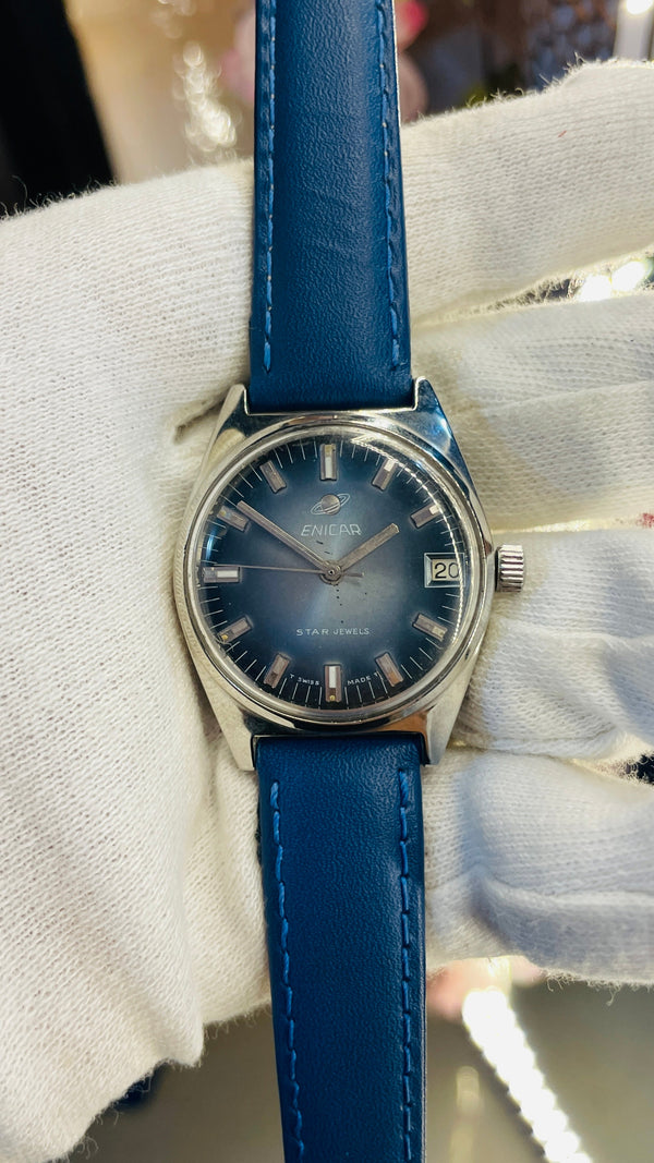 Vintage West End Prima Automatic Watch Black Dial Day Date Swiss Made Military Style National Watches