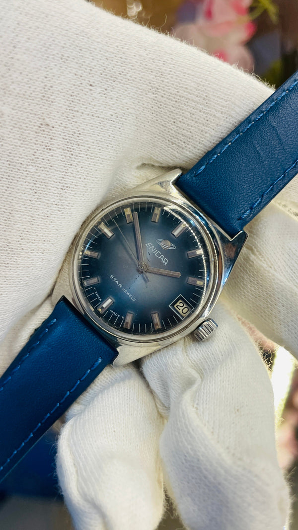 Vintage West End Prima Automatic Watch Black Dial Day Date Swiss Made Military Style National Watches