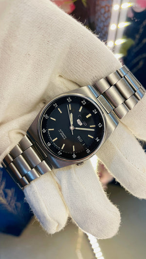 Vintage West End Prima Automatic Watch Black Dial Day Date Swiss Made Military Style National Watches