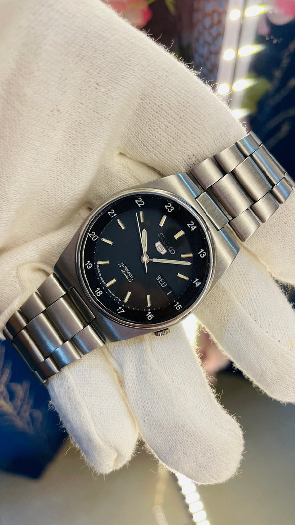 Vintage West End Prima Automatic Watch Black Dial Day Date Swiss Made Military Style National Watches