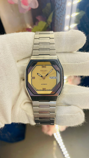 Vintage West End Prima Automatic Watch Black Dial Day Date Swiss Made Military Style National Watches