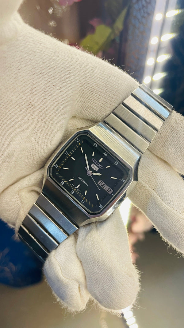 Vintage West End Prima Automatic Watch Black Dial Day Date Swiss Made Military Style National Watches