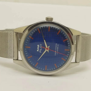 Hmt Pilot Mechanical Handwinding Movement stainless Steel Para Shock 17 Jewels Analog Dial Wrist Watch For Men National Watches