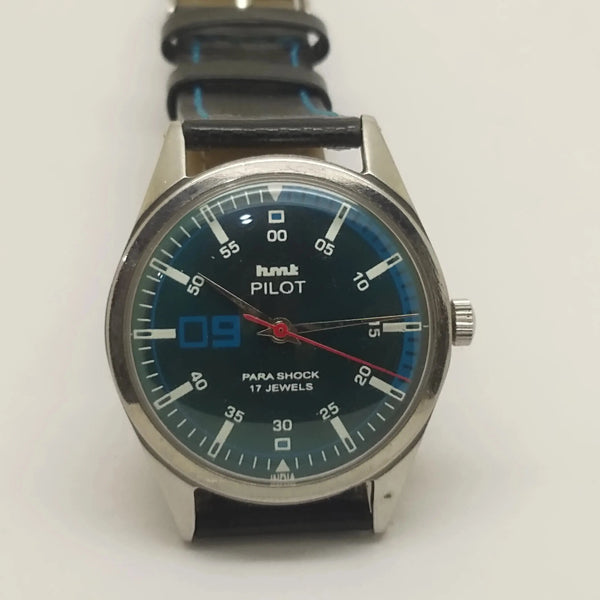 Hmt Pilot Mechanical Handwinding Movement leather Jewels Analog Dial Wrist Watch For Me National Watches