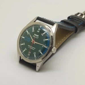 Hmt Pilot Mechanical Handwinding Movement leather Jewels Analog Dial Wrist Watch For Me National Watches