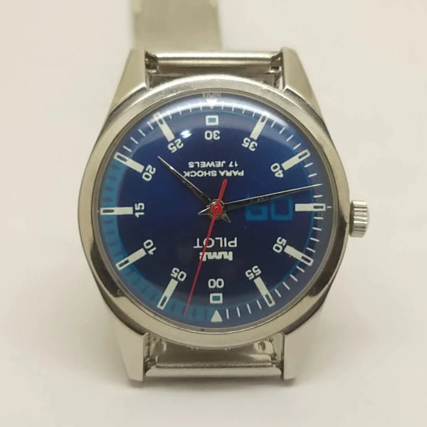 Hmt Pilot Mechanical Handwinding Movement stainless Steel Para Shock 17 Jewels Analog Dial Wrist Watch For Men National Watches