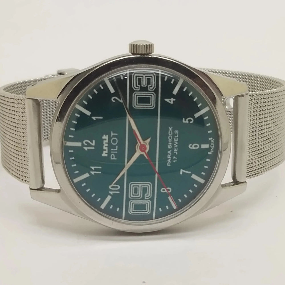 Hmt Pilot Mechanical Handwinding Movement stainless Steel Para Shock 17 Jewels Analog Dial Wrist Watch For Men National Watches