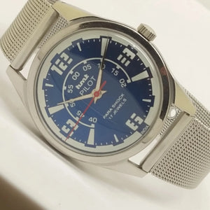 Hmt Pilot Mechanical Handwinding Movement stainless Steel Para Shock 17 Jewels Analog Dial Wrist Watch For Men National Watches