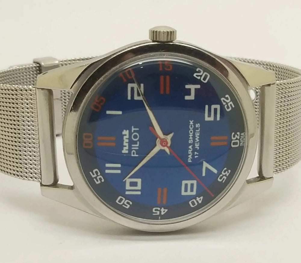 Hmt Pilot Mechanical Handwinding Movement stainless Steel Para Shock 17 Jewels Analog Dial Wrist Watch For Men National Watches