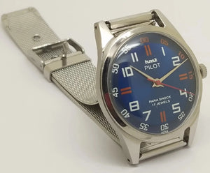 Hmt Pilot Mechanical Handwinding Movement stainless Steel Para Shock 17 Jewels Analog Dial Wrist Watch For Men National Watches
