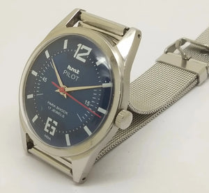 Hmt Pilot Mechanical Handwinding Movement stainless Steel Para Shock 17 Jewels Analog Dial Wrist Watch For Men National Watches