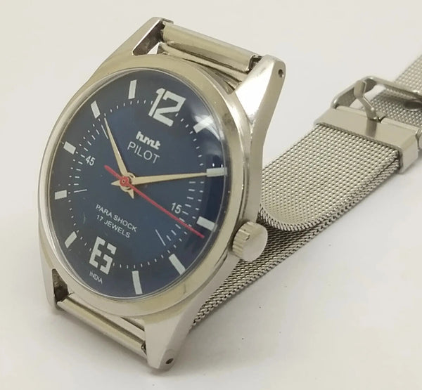 Hmt Pilot Mechanical Handwinding Movement stainless Steel Para Shock 17 Jewels Analog Dial Wrist Watch For Men National Watches