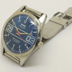 Hmt Pilot Mechanical Handwinding Movement stainless Steel Para Shock 17 Jewels Analog Dial Wrist Watch For Men National Watches