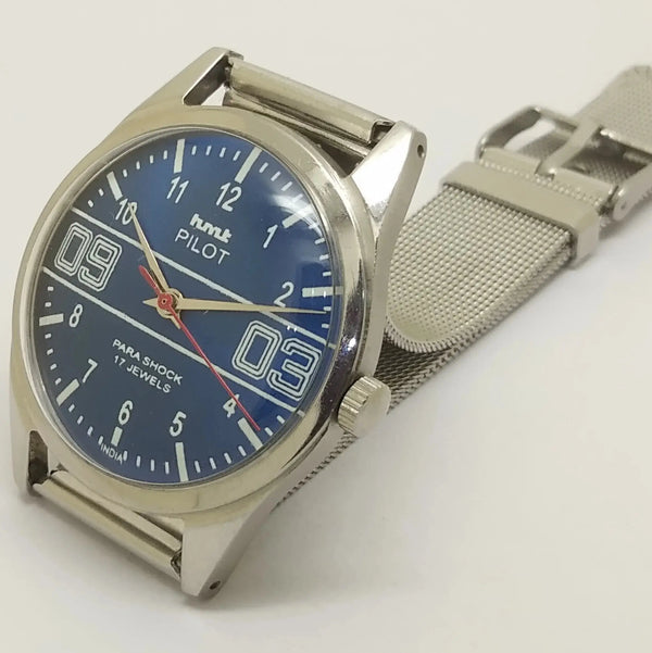 Hmt Pilot Mechanical Handwinding Movement stainless Steel Para Shock 17 Jewels Analog Dial Wrist Watch For Men National Watches