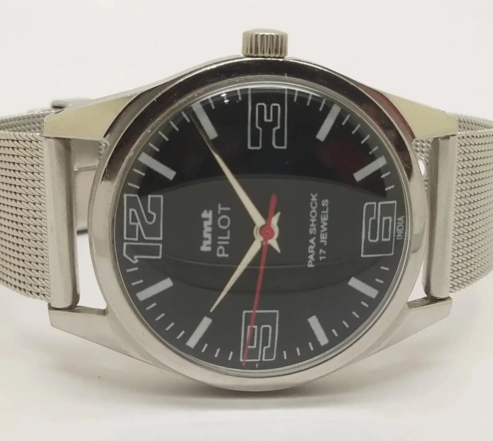 Hmt Pilot Mechanical Handwinding Movement stainless Steel Para Shock 17 Jewels Analog Dial Wrist Watch For Men National Watches