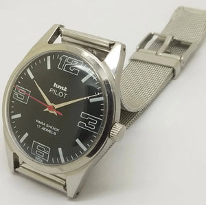 Hmt Pilot Mechanical Handwinding Movement stainless Steel Para Shock 17 Jewels Analog Dial Wrist Watch For Men National Watches