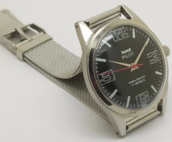 Hmt Pilot Mechanical Handwinding Movement stainless Steel Para Shock 17 Jewels Analog Dial Wrist Watch For Men National Watches