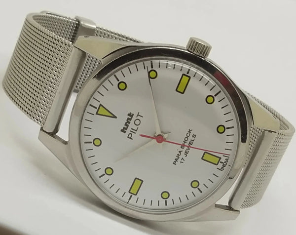 Hmt Pilot Mechanical Handwinding Movement stainless Steel Para Shock 17 Jewels Analog Dial Wrist Watch For Men National Watches