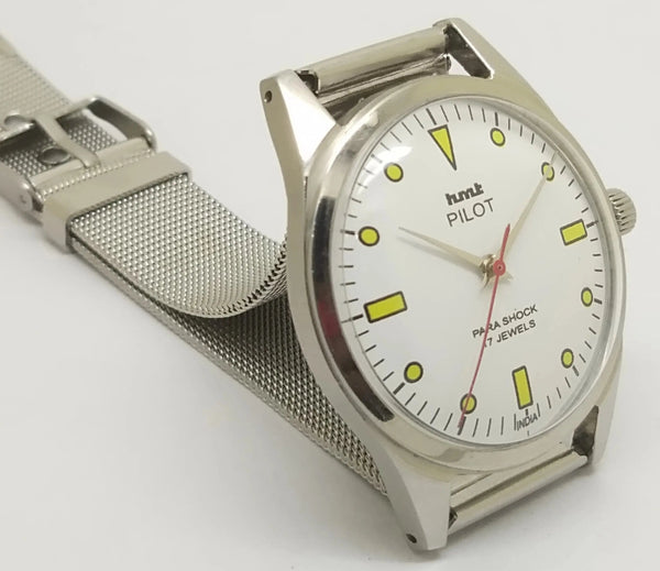 Hmt Pilot Mechanical Handwinding Movement stainless Steel Para Shock 17 Jewels Analog Dial Wrist Watch For Men National Watches