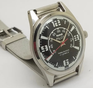 Hmt Pilot Mechanical Handwinding Movement stainless Steel Para Shock 17 Jewels Analog Dial Wrist Watch For Men National Watches